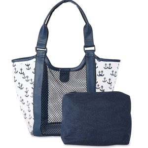 🌞 2 in 1 Beach Tote & Pouch 🛍 New with Tags!